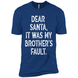 Christmas Shirt - Dear Santa It Was My Brother's Fault - Premium Short Sleeve T-Shirt