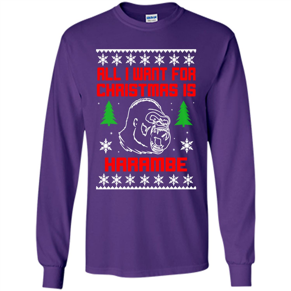 All I Want For Christmas Is HarambeT Rex Attack Reindeer ugly sweater PINGPONG