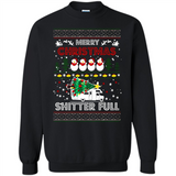 Merry Christmas Shitter Full Christmas Tree Snowman Sweater PINGPONG - Sweatshirt