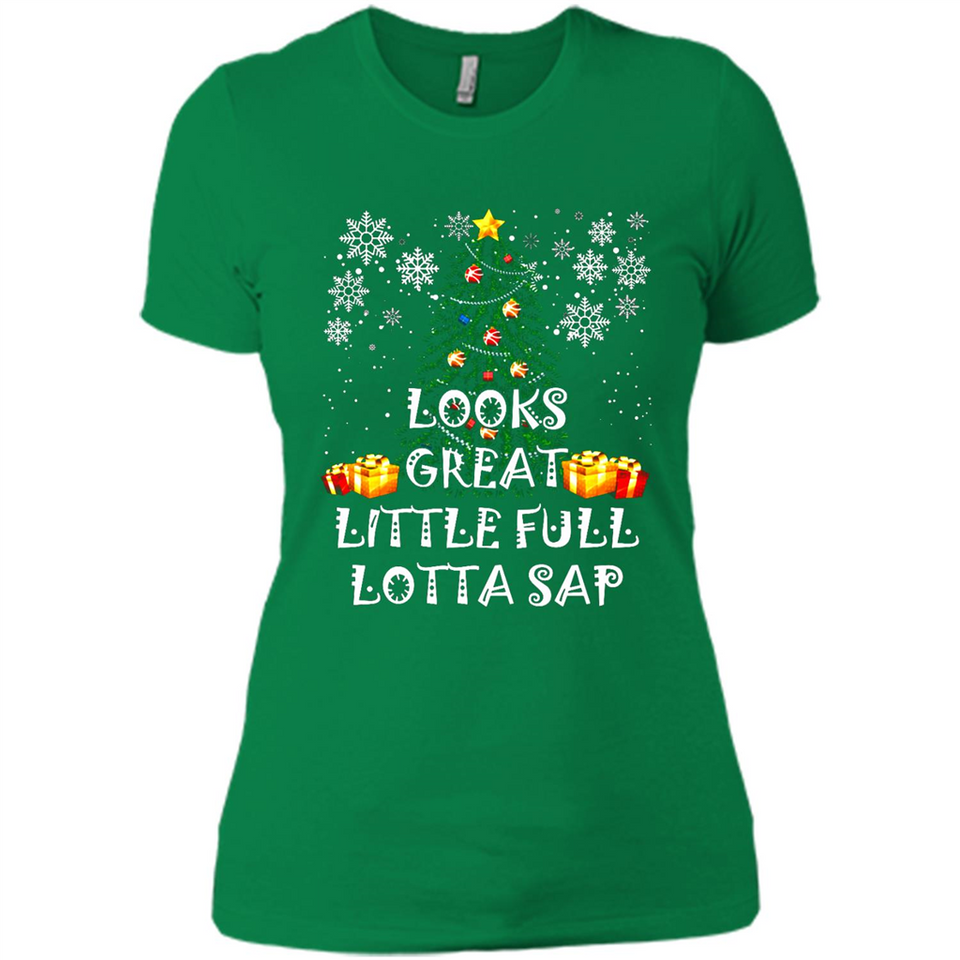 Looks Great Little Full Lotta Sap Funny Christmas Tree Mug PINGPONG - Ladies' Boyfriend T-Shirt