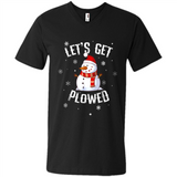 Let's Get Plowed Funny Christmas Snowman - Men's V-Neck