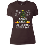 Looks Great Little Full Lotta Sap Funny Christmas Tree Mug PINGPONG - Ladies' Boyfriend T-Shirt