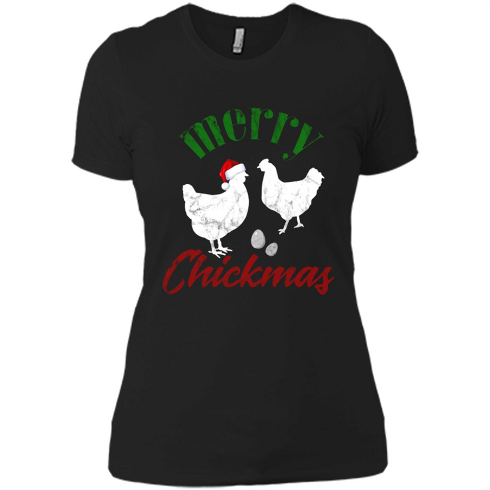 Christmas Chicken Shirt Santa Hens Lover Funny Farmer Gift - Ladies' Boyfriend T-Shirt