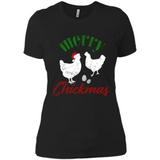Christmas Chicken Shirt Santa Hens Lover Funny Farmer Gift - Ladies' Boyfriend T-Shirt