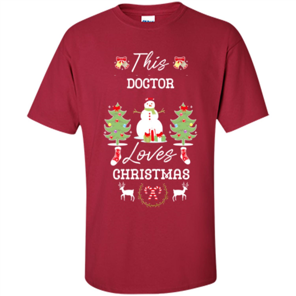 This Doctor Loves Christmas Tree Shirt with Snowman