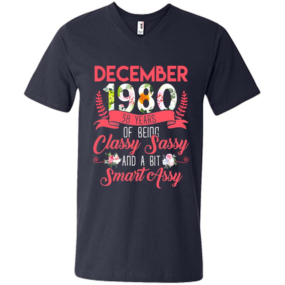 December 1980 38 Years Of Being Classy Sassy - Men's V-Neck