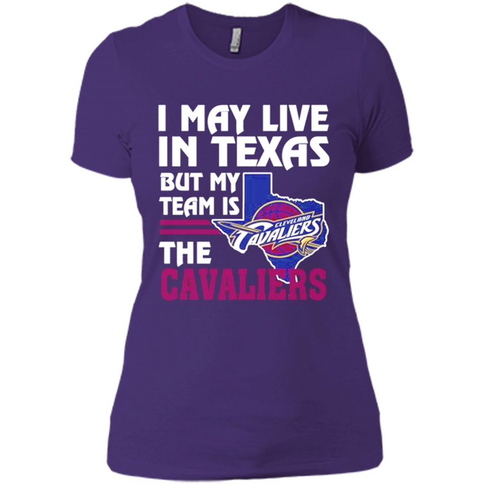 I May Live In Texas But My Team Is The Cavaliers - Ladies' Boyfriend T-Shirt