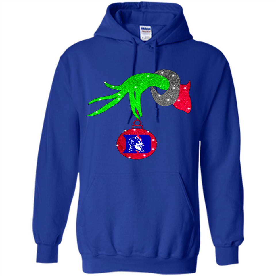 GRINCH HAND HOLDING DUKE BLUE DEVILS GLITTER CHRISTMAS PINGPONG