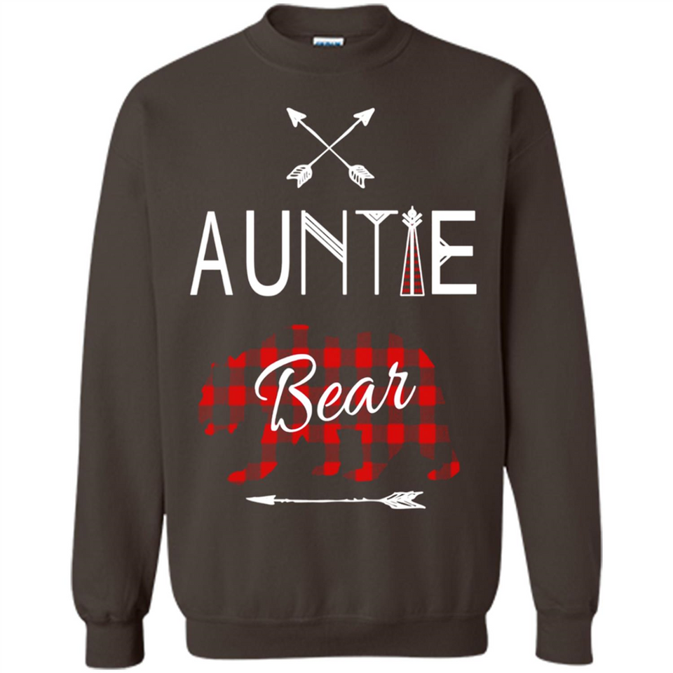 Aunt Shirt Buffalo Plaid Family Camp Bear Tee - Sweatshirt