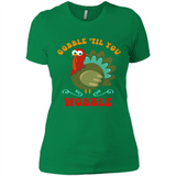 Thanksgiving Gobble Wobble Turkey - Ladies' Boyfriend T-Shirt