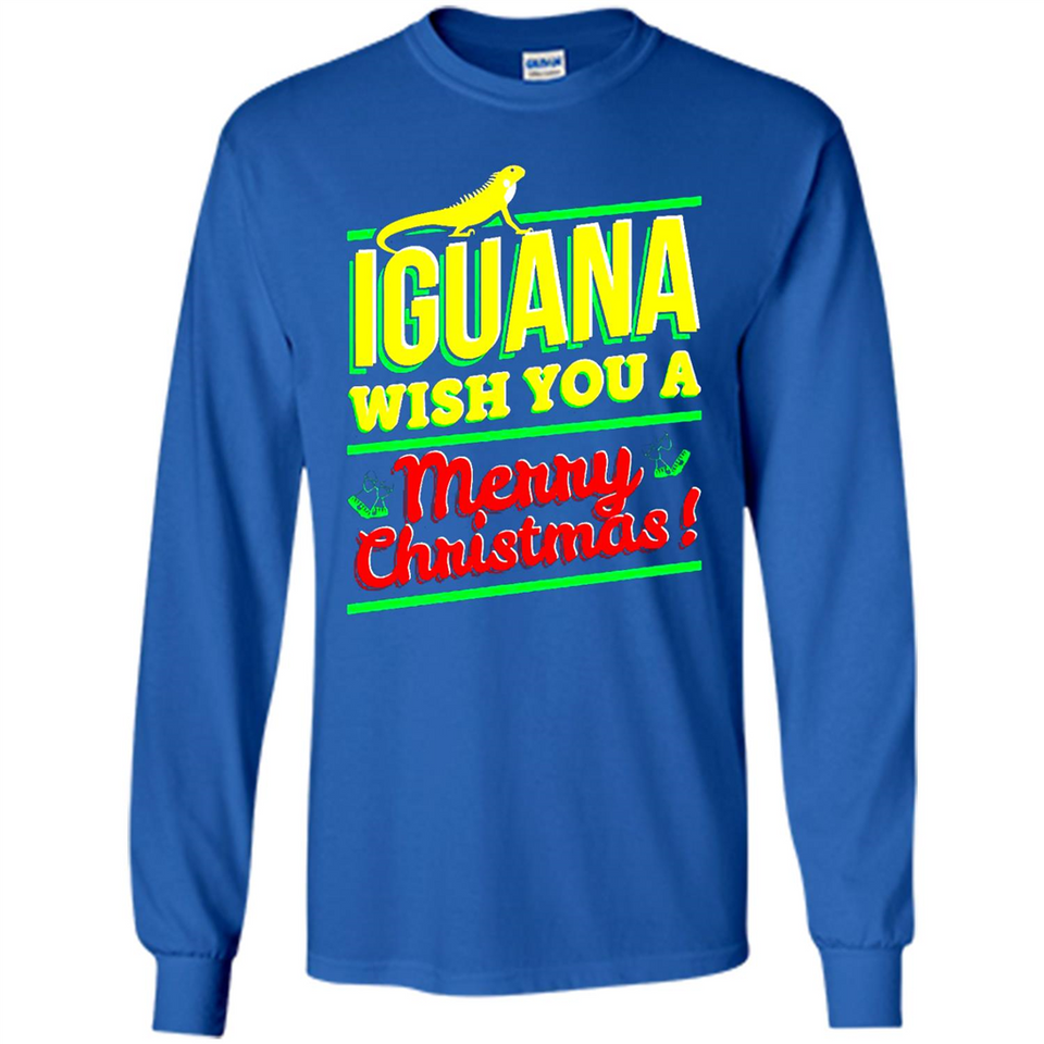 Iguana Wish You A Merry Christmas Animal - Long Sleeve T-Shirt