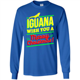 Iguana Wish You A Merry Christmas Animal - Long Sleeve T-Shirt