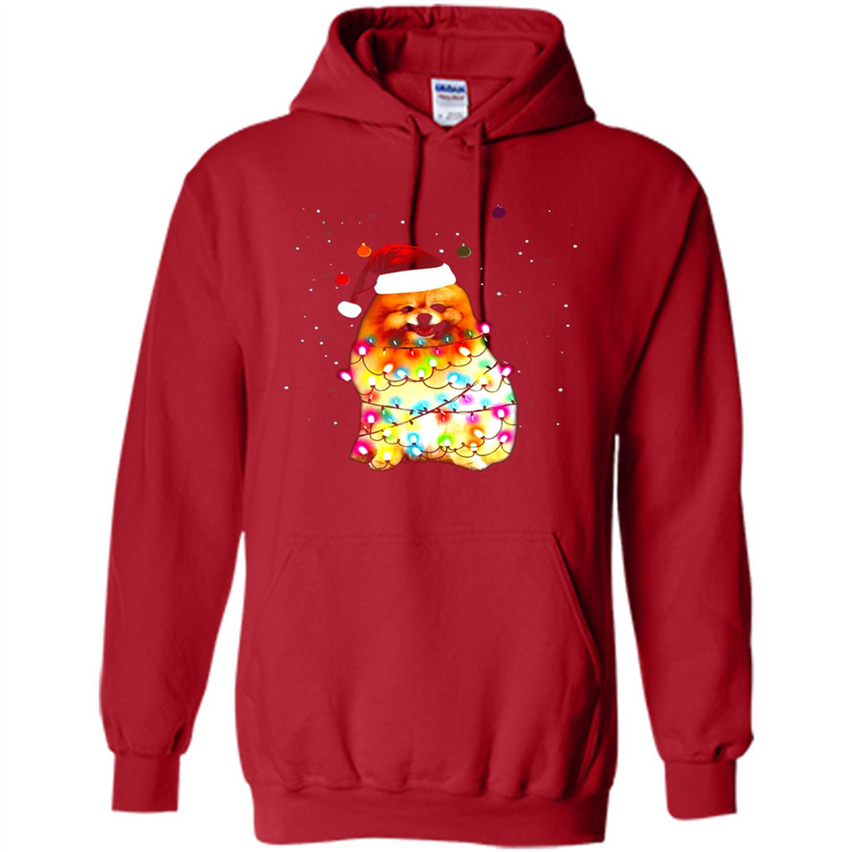 Pomeranian Santa Lights Christmas Dog Xmas Sweatshirt - Hoodie