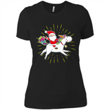 Unicorn And Santa Christmas - Ladies' Boyfriend T-Shirt