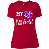 Northwestern Wildcats Football My Heart is on that Field - Ladies' Boyfriend T-Shirt