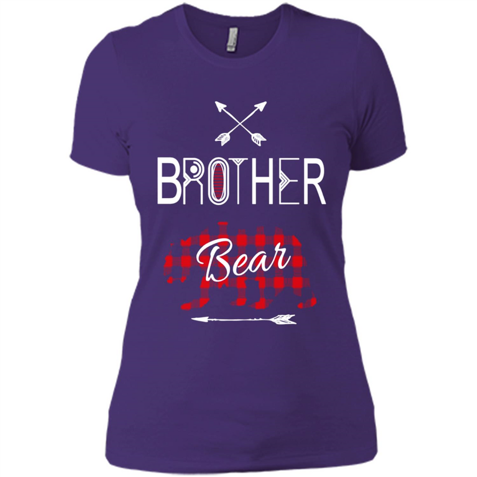 Brother Shirt Buffalo Plaid Family Camping Bear Tee - Ladies' Boyfriend T-Shirt