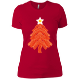 Bacon & Eggs Over Easy Fried Food Breakfast Xmas Tree Foodie - Ladies' Boyfriend T-Shirt