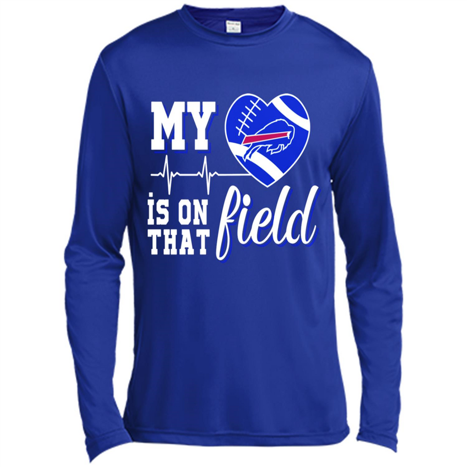 Buffalo Bills Football My Heart is on that Field - Canvas Long Sleeve T-Shirt