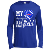 Buffalo Bills Football My Heart is on that Field - Canvas Long Sleeve T-Shirt