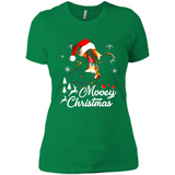Mooey Christmas Cow Santa Christmas Lover Lights Sweatshirt - Ladies' Boyfriend T-Shirt
