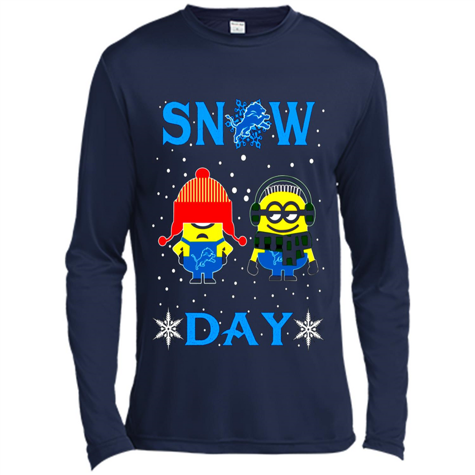 Snow Day Shirt For Detroit Lions Vs Minion Fans pingpong