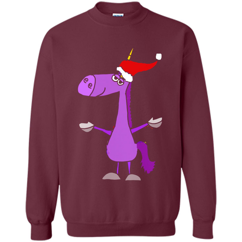 Funny Christmas Unicorn in Santa Hat - Sweatshirt