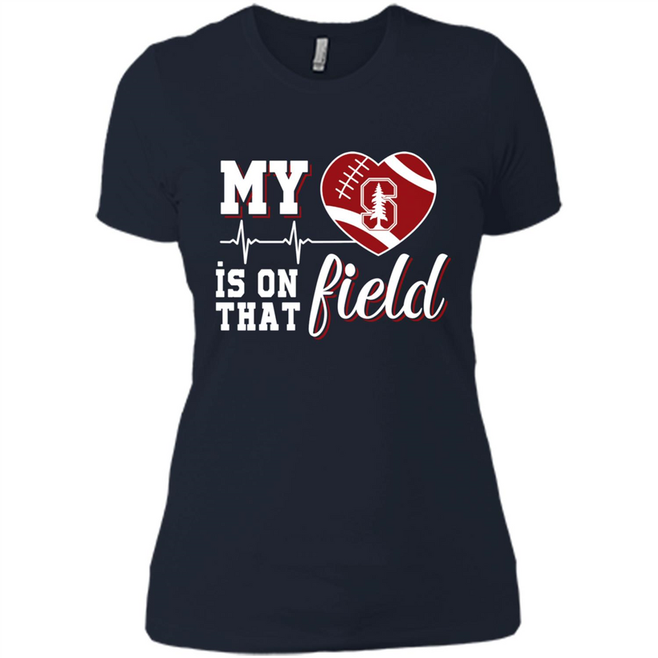 Stanford Cardinal Football My Heart is on that Field - Ladies' Boyfriend T-Shirt