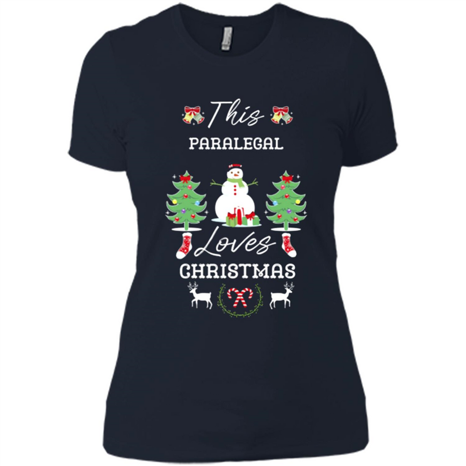 This Paralegal Loves Christmas Tree Shirt with Snowman