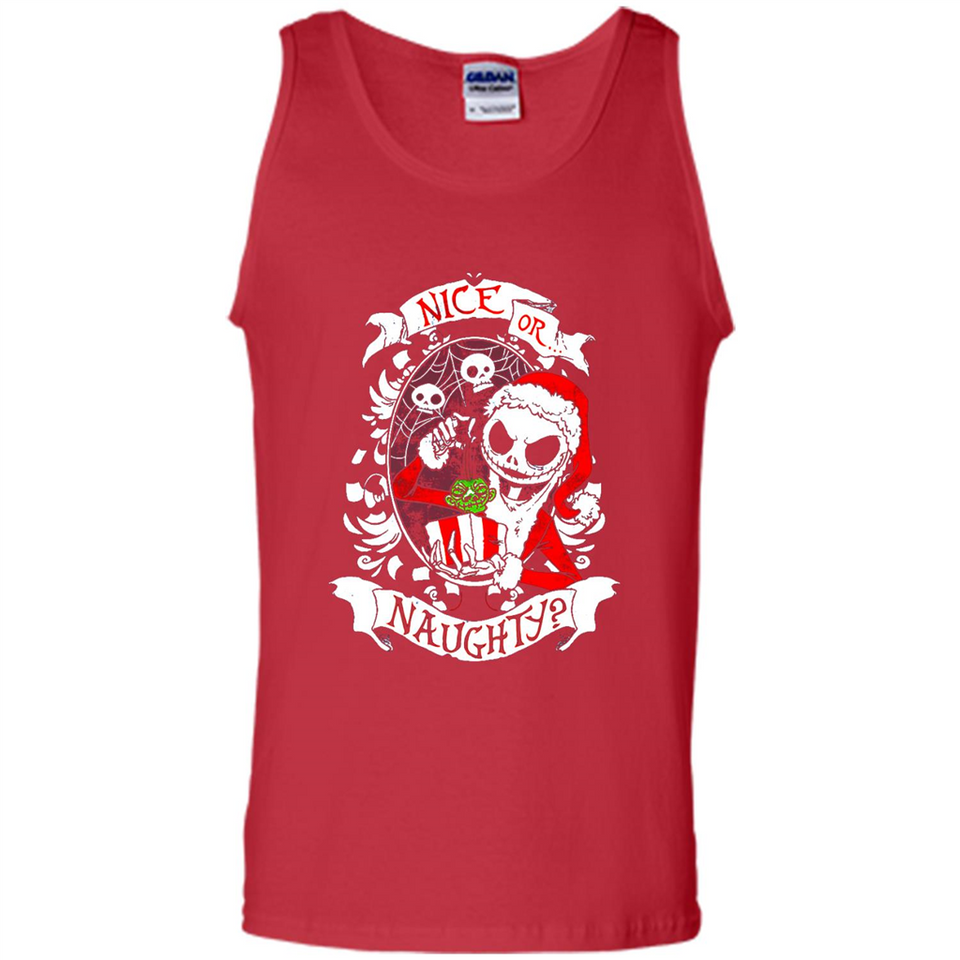 Christmas Shirt, Santa Nice Or Naughty Xmas - Tank Top