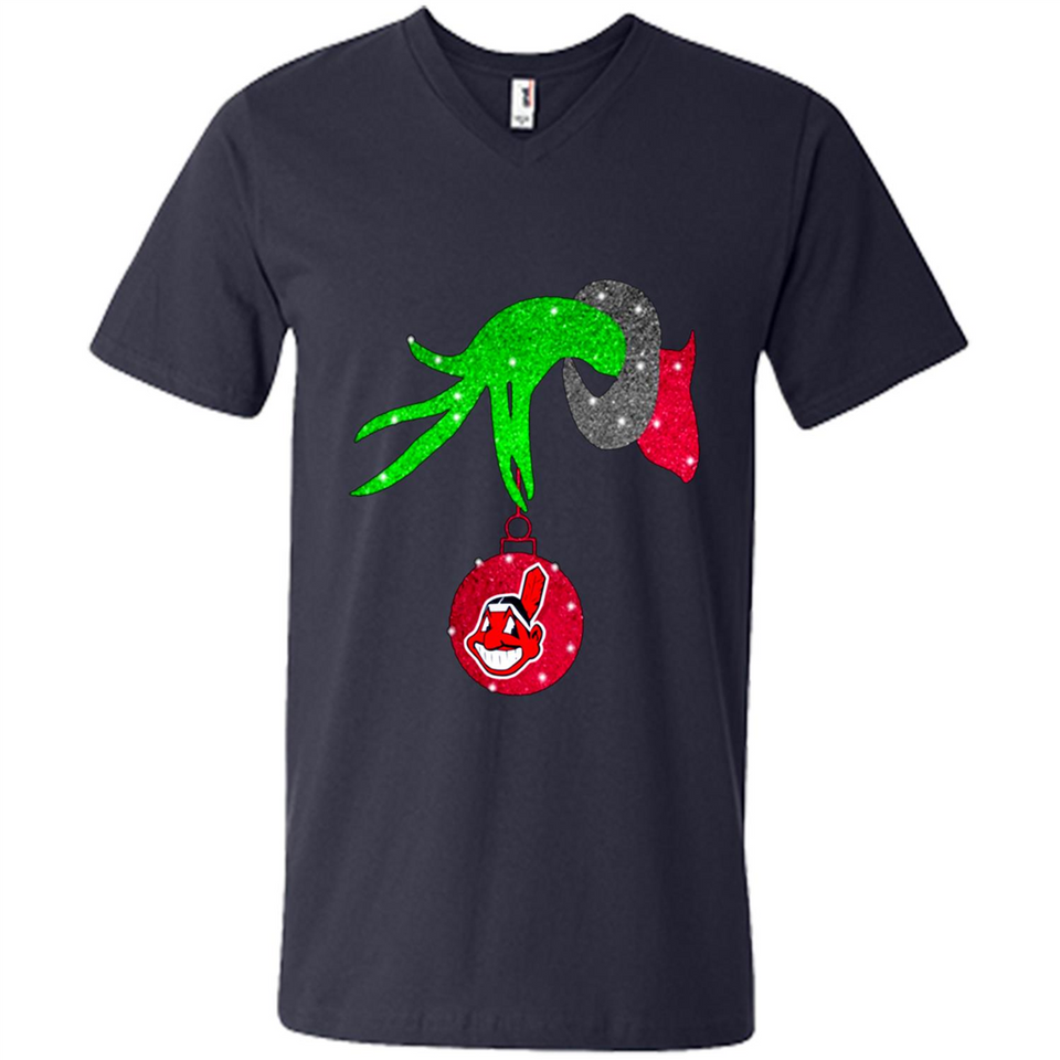 GRINCH HAND HOLDING CLEVELAND INDIANS GLITTER CHRISTMAS PINGPONG