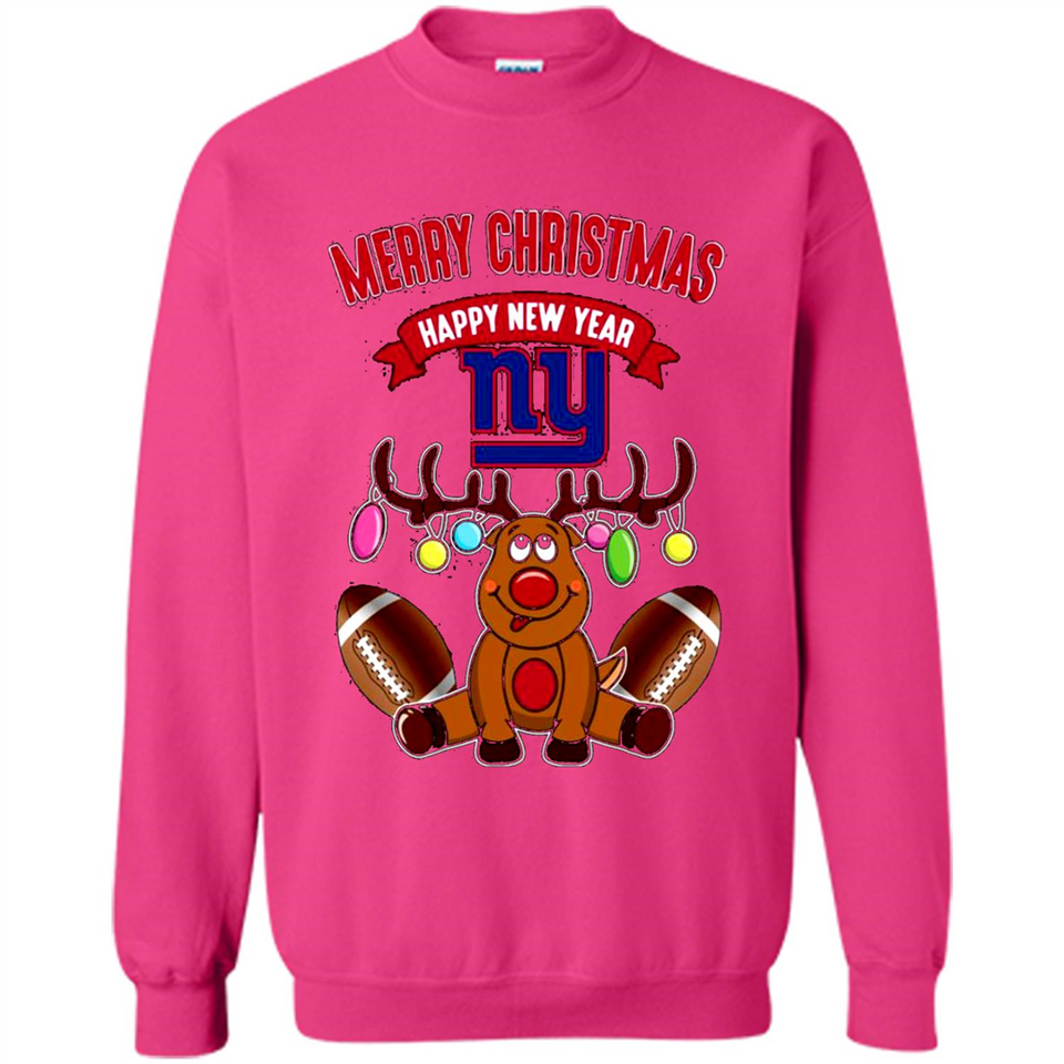 New York Giants NFL Reindeer Funny Merry Christmas And Happy New Year