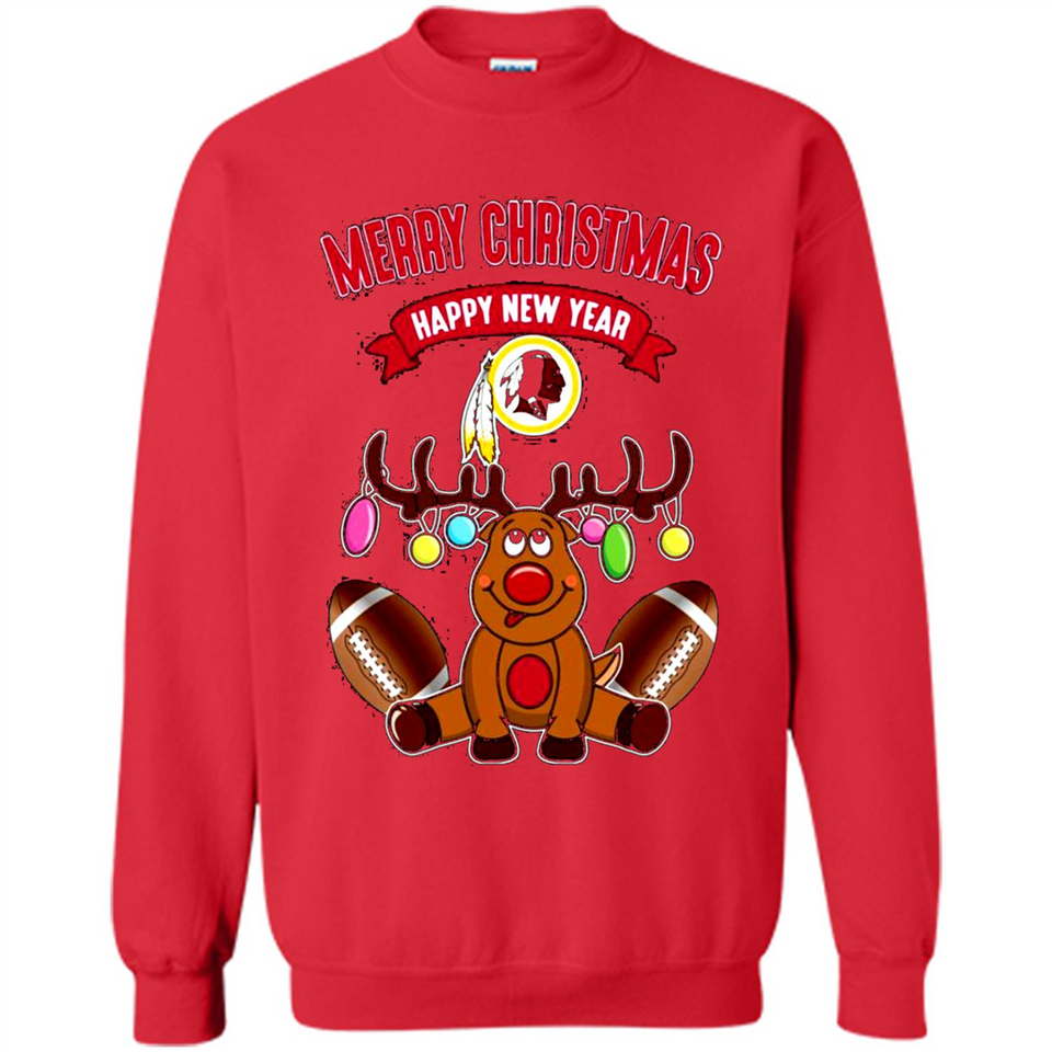 Washington Redskins NFL Reindeer Funny Merry Christmas And Happy New Year