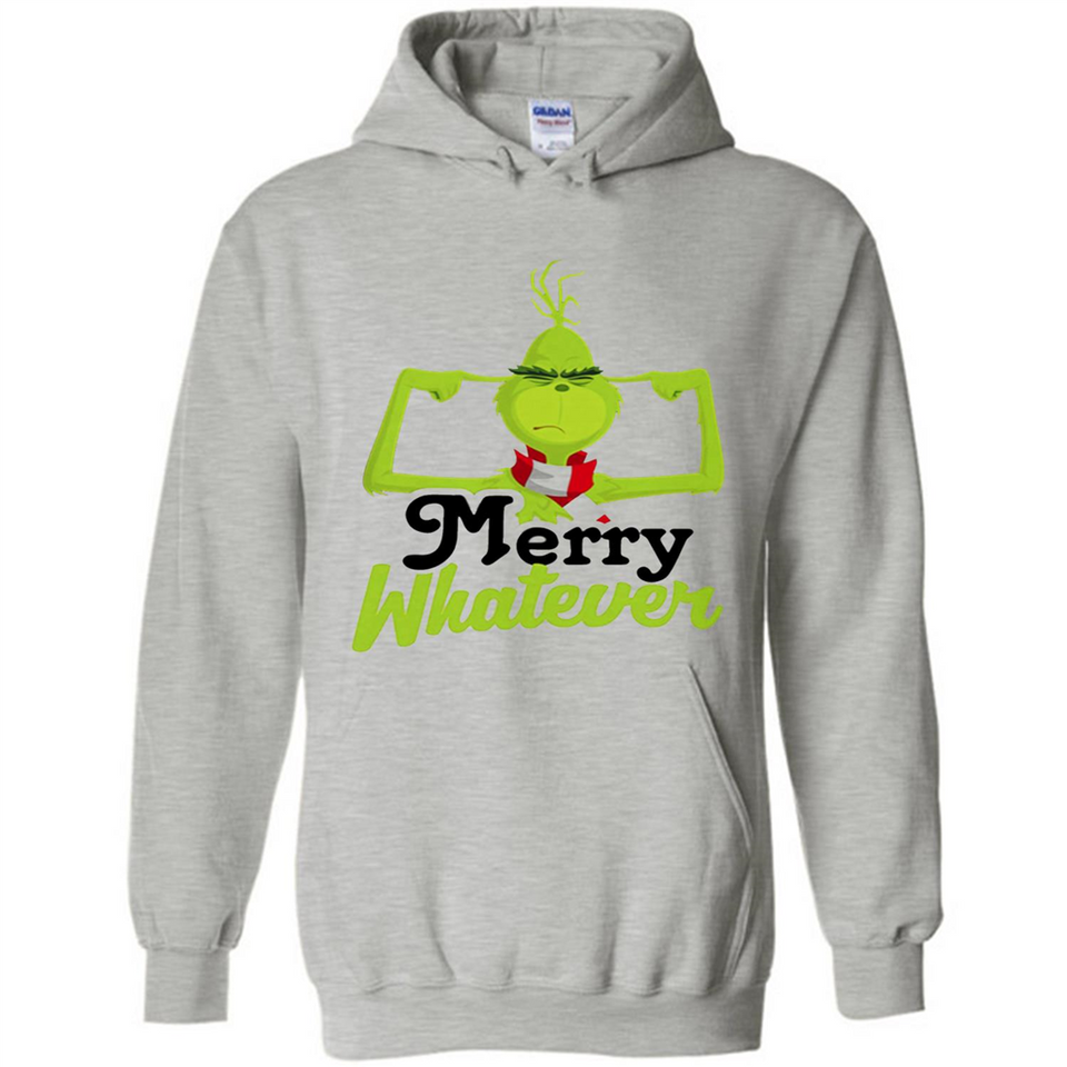 Grinch Merry Whatever Funny Christmas Sporty - Hoodie