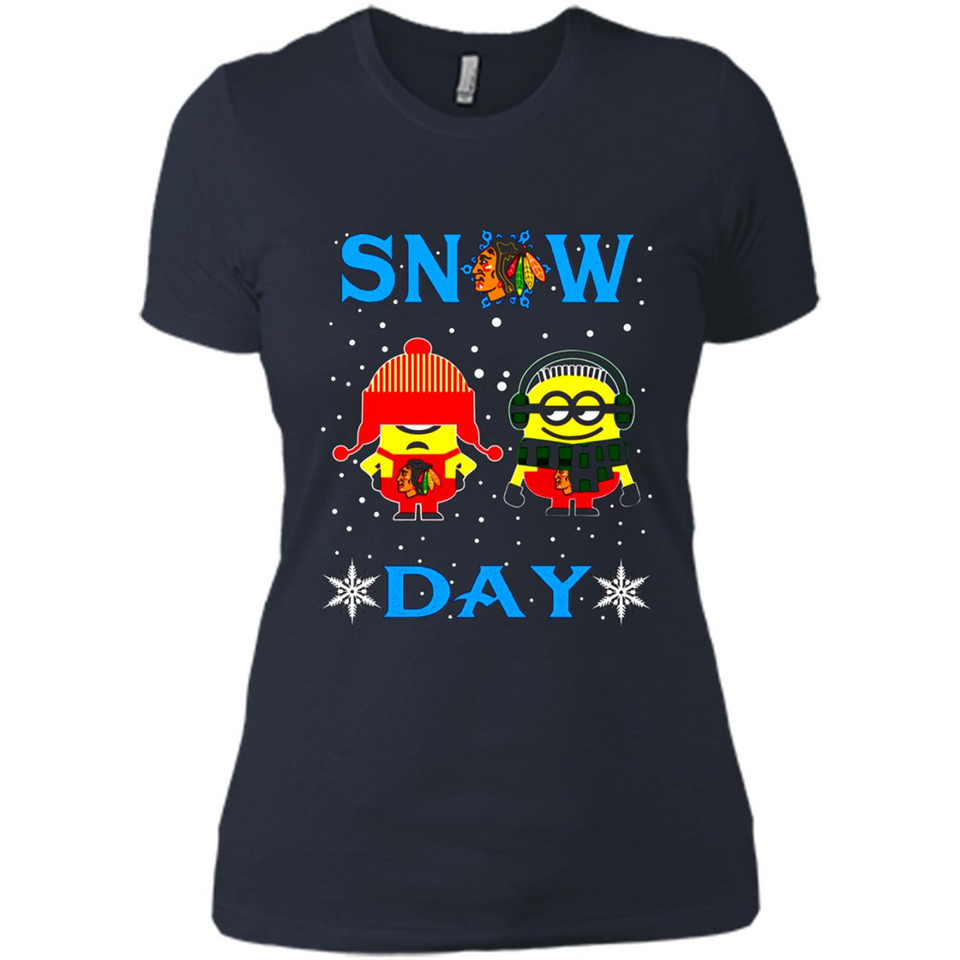 Snow Day Shirt For Chicago Blackhawks Vs Minion Fans pingpong