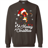 Mooey Christmas Cow Santa Christmas Lover Lights Sweatshirt - Sweatshirt