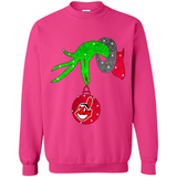 GRINCH HAND HOLDING CLEVELAND INDIANS GLITTER CHRISTMAS PINGPONG