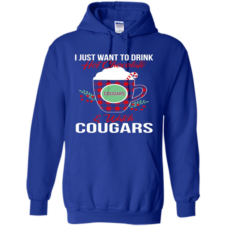 I Just Want To Drink Hot Chocolate & Watch Washington State Cougars Ugly Christmas Sweater PINGPONG