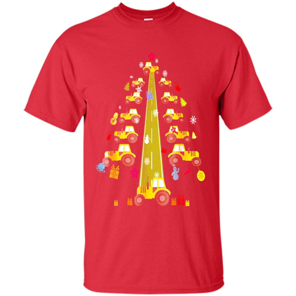 Tractor Car Christmas Tree T-shirt For Drivers