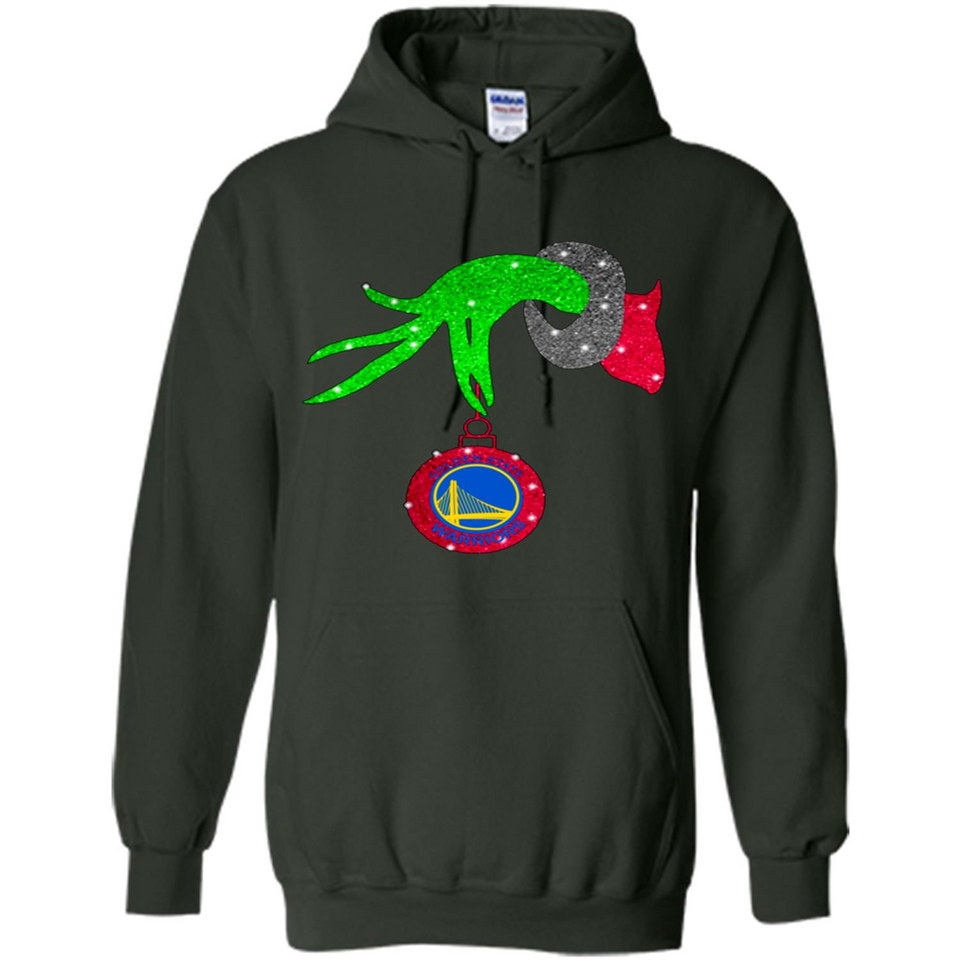 GRINCH HAND HOLDING GOLDEN STATE WARRIORS GLITTER CHRISTMAS PINGPONG