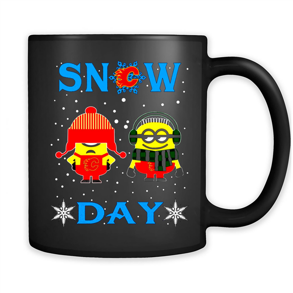 Snow Day Shirt For Calgary Flames Vs Minion Fans pingpong