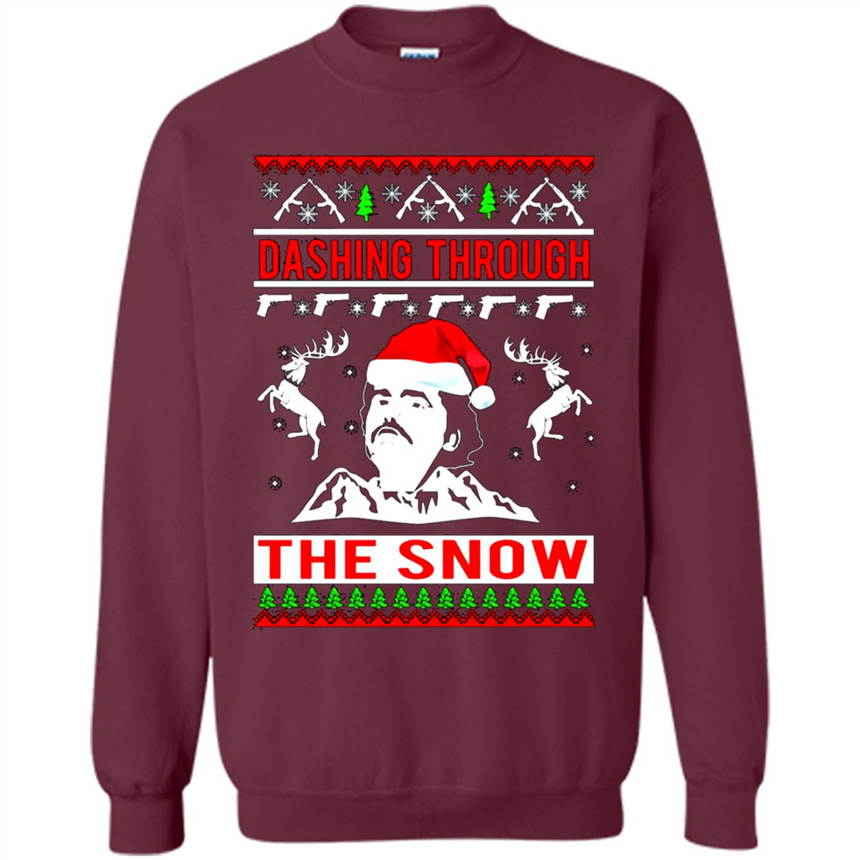 Narcos dashing through the snow Christmas sweatshirt PINGPONG