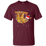 Christmas Lights Sloth Wearing Santa Hat Funny Xmas - Shirt
