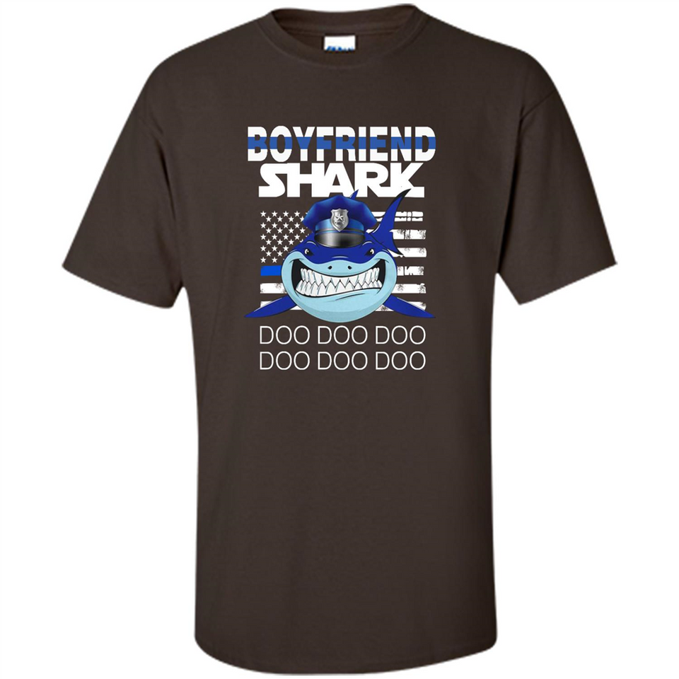Police boyfriend Shark Blue Line Tee