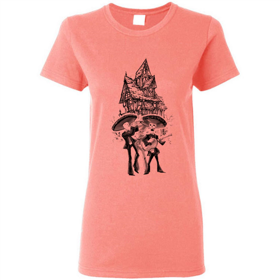 Mariachi Skeleton Shirt Dia De Los Muertos Tequila - Ladies Short-Sleeve