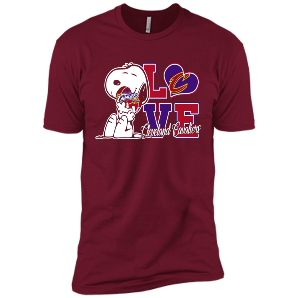 Snoopy loves NBA Cleveland Cavaliers - Premium Short Sleeve T-Shirt