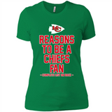 Reasons to be a Kansas City Chiefs Fan Complete List on Back - Ladies' Boyfriend T-Shirt