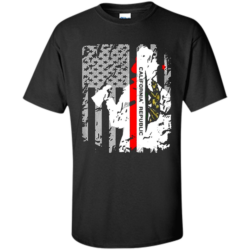 Paradise California Firefighter Thin Red Line Funds Youth T-Shirt PINGPONG - Shirt