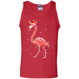 Christmas Lights Flamingo Wearing Santa Hat Funny Xmas - Tank Top
