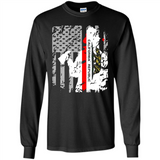 Paradise California Firefighter Thin Red Line Funds Youth T-Shirt PINGPONG - Long Sleeve T-Shirt