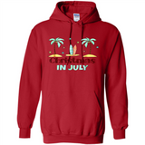 Christmas In July Shirt Surfing Palm Trees Surfboard - Hoodie